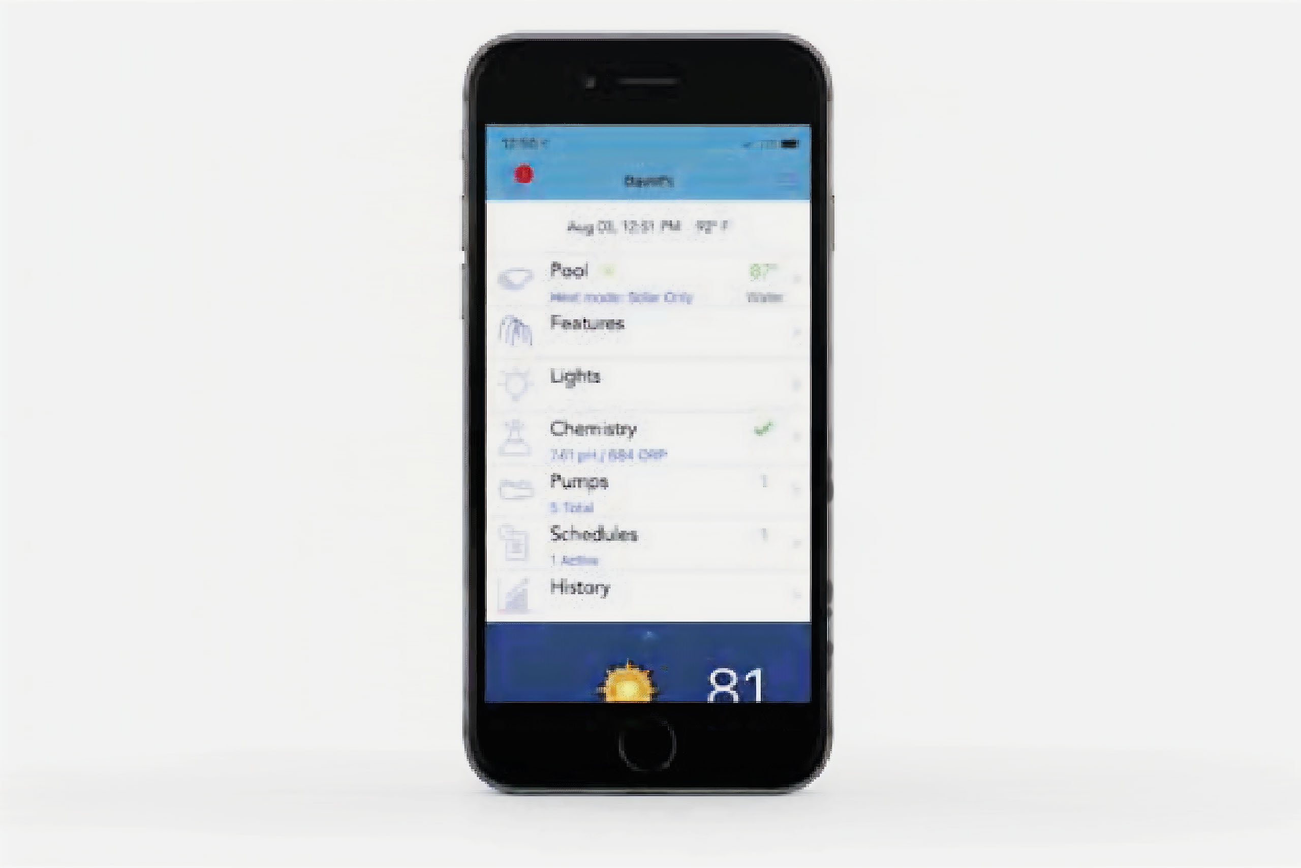 Pentair intellicenter mobile pool control application interface solaron